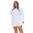 thumbnail image 5 of HDE Women's Plus Size UPF 50 Swim Coverup Dress with Hood White 4X, 5 of 7