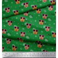 thumbnail image 3 of Soimoi Green Georgette Viscose Fabric Musical Notes,Dot & Goggles Fashion Decor Fabric Printed Yard 42 Inch Wide, 3 of 3