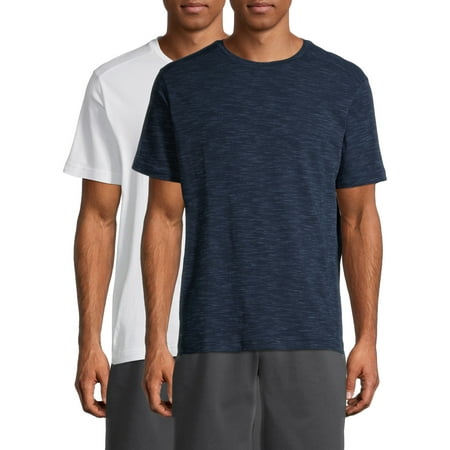 Athletic Works Men's and Big Men's Tri Blend T-Shirt, 2-Pack, up to Size 5XL