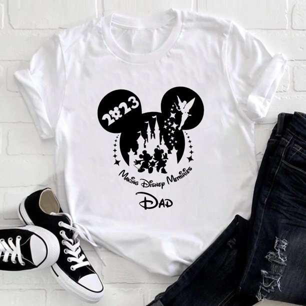 Disney Vacation 2023 Making Family Memories T-shirts Mickey Minnie Mouse Fashion Dad Mom Bro Sis Matching Clothes Kids T ShirtAldult-M(1pc) Gao Jinjia LED