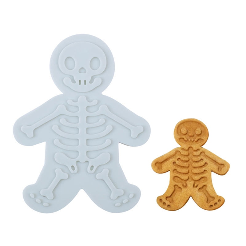 Christmas Gingerbread Man Cookie Cutter and Stampers Skeleton Baking Mould ToYYY 