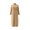 Khaki, variant on Women's Zip-Up Long Sleeve Sleep Robes Fall Stand Collar Mid-Length Loungewear Shower Soft House Robes S-3XL