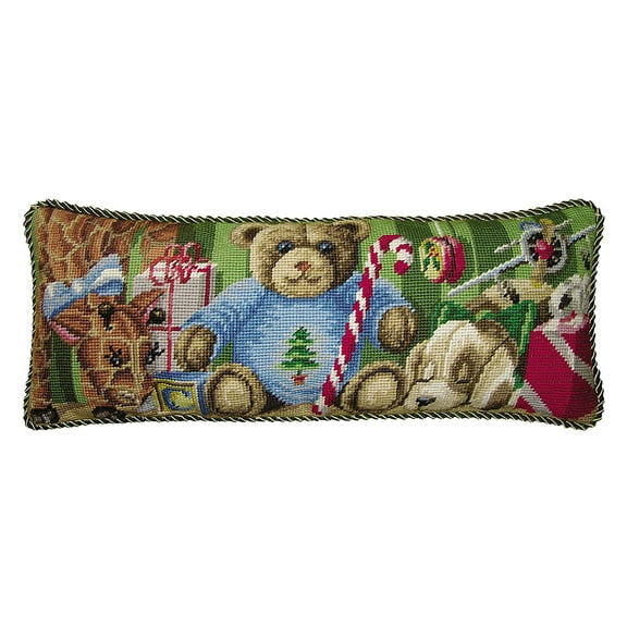 Babies In Toyland Needlepoint Pillow, 8" x 20"