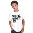 thumbnail image 4 of Worlds Okayest Son Funny Children Men's Graphic T Shirt Tees Brisco Brands S, 4 of 5
