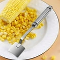 thumbnail image 4 of 3 Pcs Stainless Steel Corn Stripper Tool - Efficient Corn Kernel Remover, Quick Peeler for Fresh Corn, Dishwasher Safe Kitchen Gadget for Home & Restaurant Use, 9.65 Inch, 4 of 9