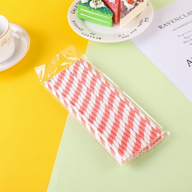 Pajita de papel desechable, biodegradable, original, apta para uso alimentario, para niños