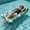 G, variant on YingYouFu Inflatable Floating Bed Lounger, Pool Air Mattress with Headrest for Swimming, Tropical Stripe Water Sleeping Pad for Beach