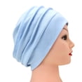 thumbnail image 5 of Hold'em Slouchy Turban Chemo Cancer Patients Soft Blend Material Cap for Female Adult - Light Blue, 5 of 7