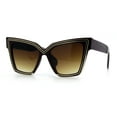 thumbnail image 4 of Luxe Oversized Horned Rectangular Cat Eye Glitzy Fashion Sunglasses Burgundy - Brown, 4 of 8