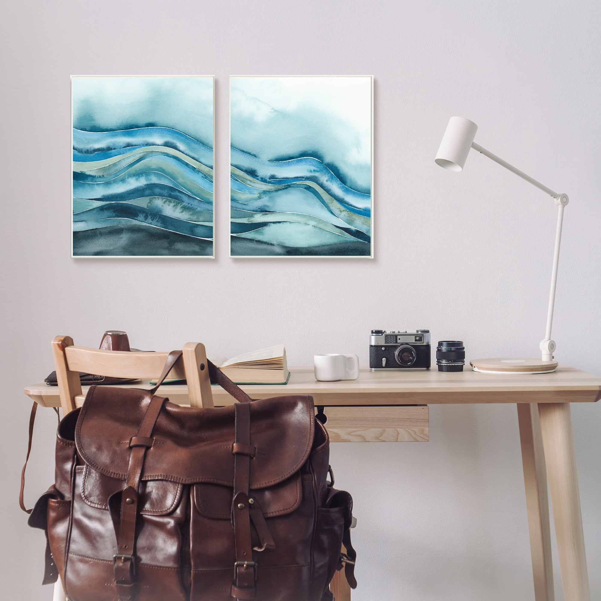 Stupell Industries Abstract Blue Wave Seascape Tranquil Ocean Pattern, 13 x 19, Design by Grace Popp