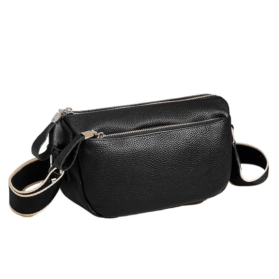URSOFINE Genuine Leather Crossbody Bag for Women, Multi-Pocket Casual Sling Purse with Adjustable Wide Strap