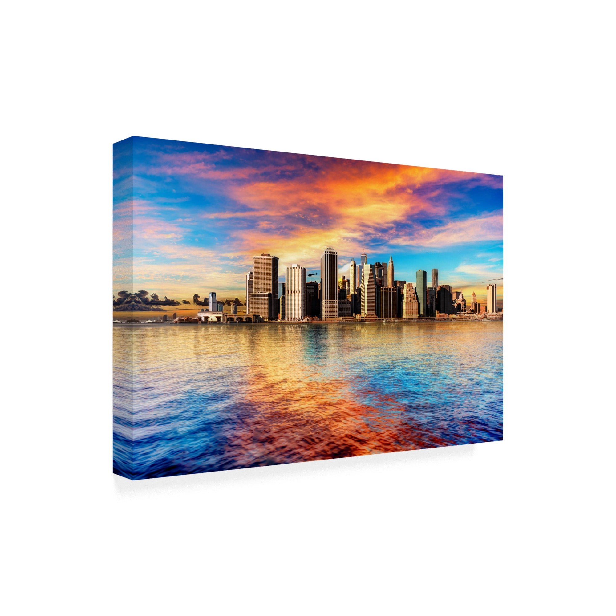 Trademark Fine Art 'Lower Manhattan Sunset' Canvas Art by David Ayash
