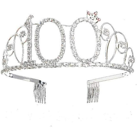 Crystal Tiara Birthday Crown Princess Crown Rhinestone Birthday Tiara 16th 18th 21st 22nd 25th 30th 40th 50th 60th 70th 80th 90th 100th Birthday Gift Party Supplies