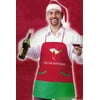 Fun & Festive "Kiss The Bartender" Adult Christmas Apron & Hat Set