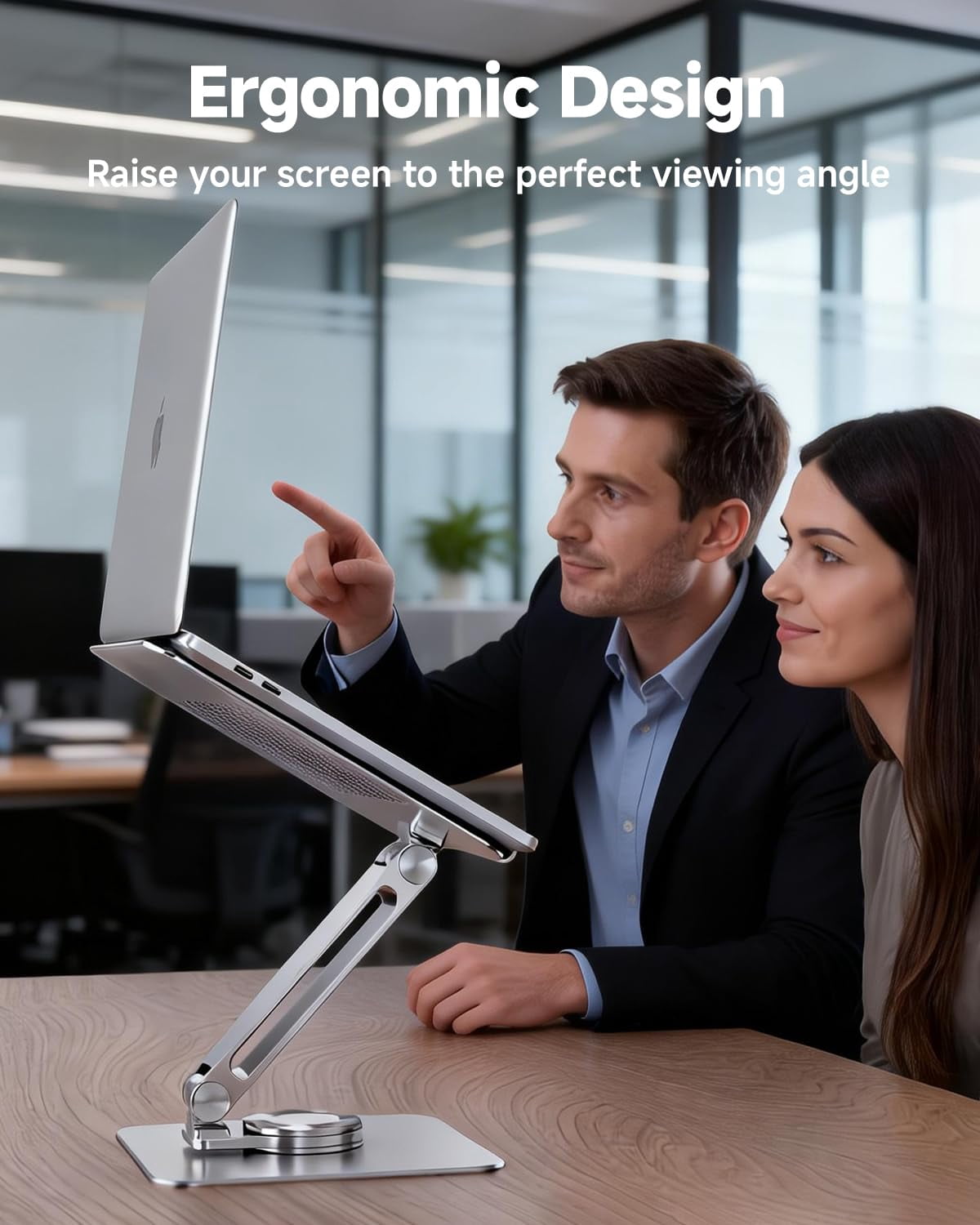Laptop Stand For Desk  Aluminum Alloy Riser 360 Rotation Base Portable Adjustable Office Home Fits Macbook Air Pro (10"-17.3'') -