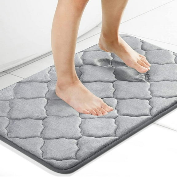 AZXY Bathroom Rugs Clearance,Bath Mats for Bathroom Floor,Plush Bathroom Rug,Washable Absorbent Non-Slip Bath Mats Gray