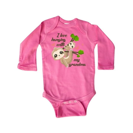 

Inktastic Hanging With My Grandma Gift Baby Boy or Baby Girl Long Sleeve Bodysuit