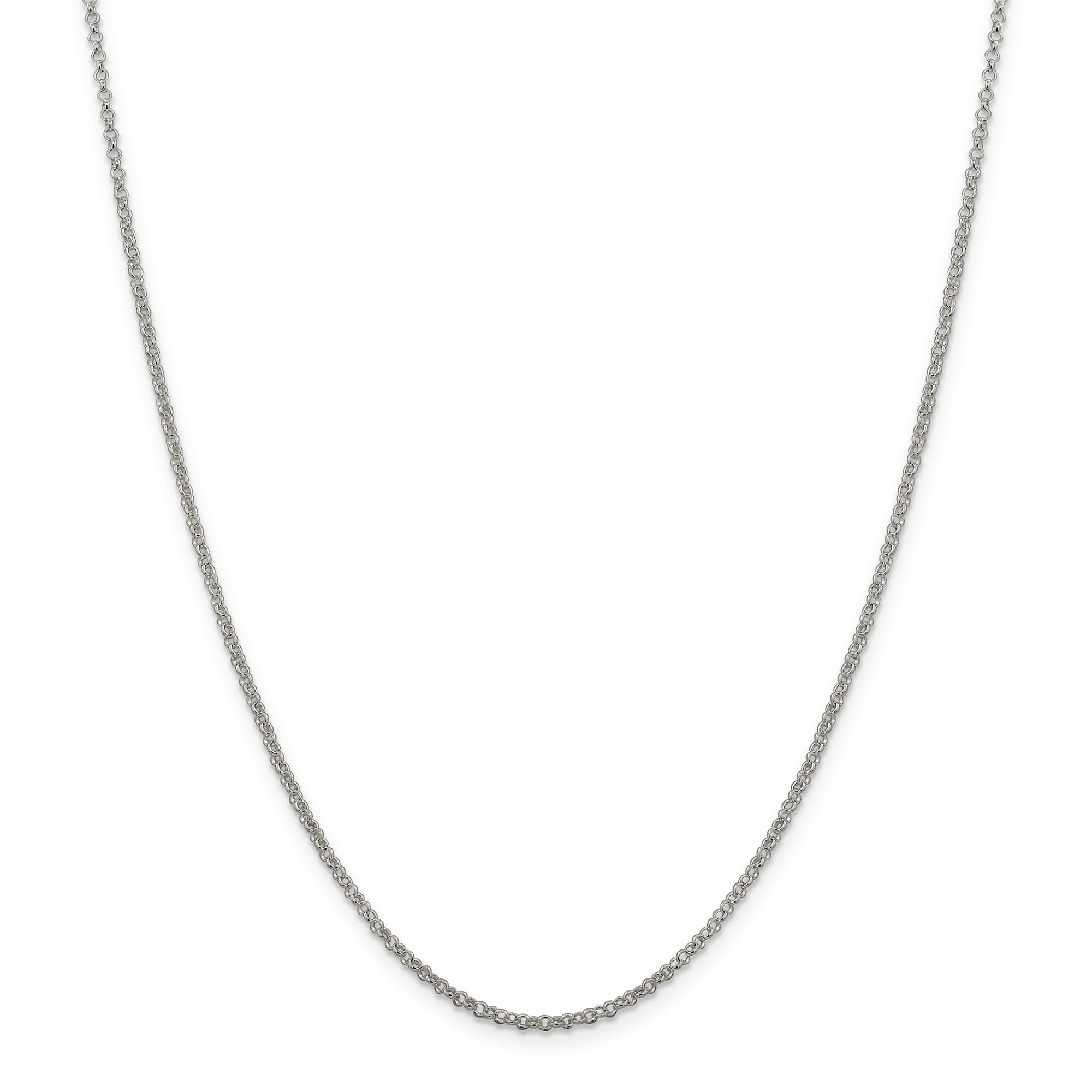 1.1mm Sterling Silver Rhodium Plated Cable Chain