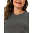 thumbnail image 5 of DARING DIVA Plus Size Casual V Neck T Shirts Flowy A-Line Dress 1X Gray, 5 of 6