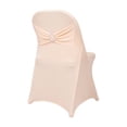 thumbnail image 4 of BalsaCircle Blush Spandex Stretchable Folding Chair Cover Silver Rhinestone Buckled Sash Band Slipcovers Wedding, 4 of 8