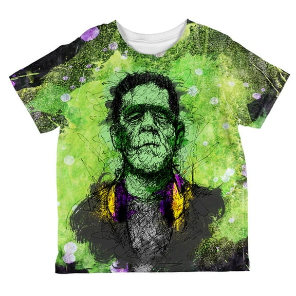 Halloween Frankenstein Raver Horror Movie Monster All Over Toddler T Shirt Multi 2T