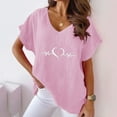thumbnail image 1 of LSLJS T-shirts à Col en V pour Femmes Mode Confortable Blouses Féminines Hauts, Débardeurs pour Femmes, 1 of 6