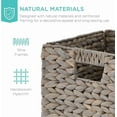 thumbnail image 3 of 13x13in Hyacinth Baskets, Rustic Set Of 5 Multipurpose Collapsible Storage Organizer, Handwoven Laundry Totes for Bedroom, Living Room, Shelves - Gray, 3 of 8