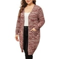 thumbnail image 4 of Agnes Orinda Plus Size Cardigan for Women Long Sleeve Open Front Knit Pockets Coat, 4 of 5