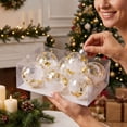 thumbnail image 6 of 2026 Christmas Home Party Decoration 6PCS Clear Christmas Ball Ornaments Shatterproof Transparent Plastic Baubles Filled With Star Confetti White Christmas Celebration Party Supplies, 6 of 9