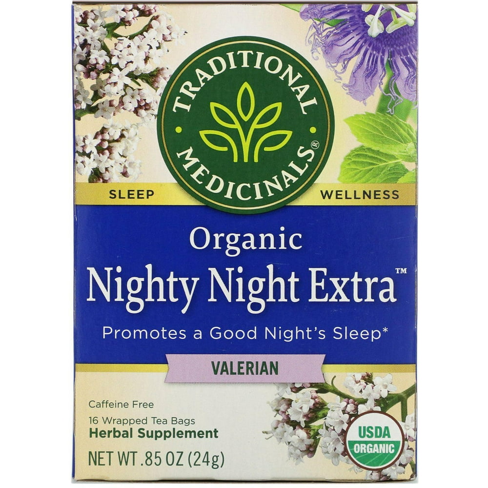 Pack of 2 Organic Nighty Night Valerian Relaxation Tea, 16 tea bags