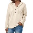 thumbnail image 2 of ShomPort Women's Fall Lightweight Hoodie Casual Loose Long Sleeve Solid Color Hooded Pullover Tops, 2 of 6