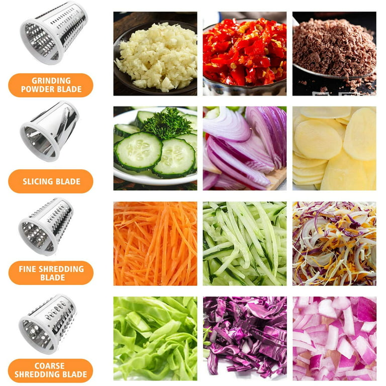 Stainless Steel Slicer Shredder Attachment for KitchenAid Stand Mixer,  Salad Machine with Vegetable Slicer, Salad Maker, Grinding Powder, Cheese