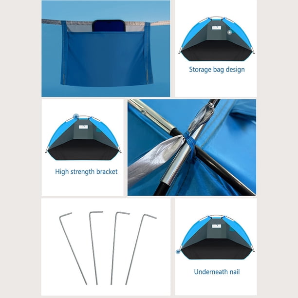 Tienda De Campaña Al Aire Libre Tienda de sombrilla portátil para acampar Protección UV Impermeable a prueba de viento (Azul) Ndcxsfigh Para Estrenar