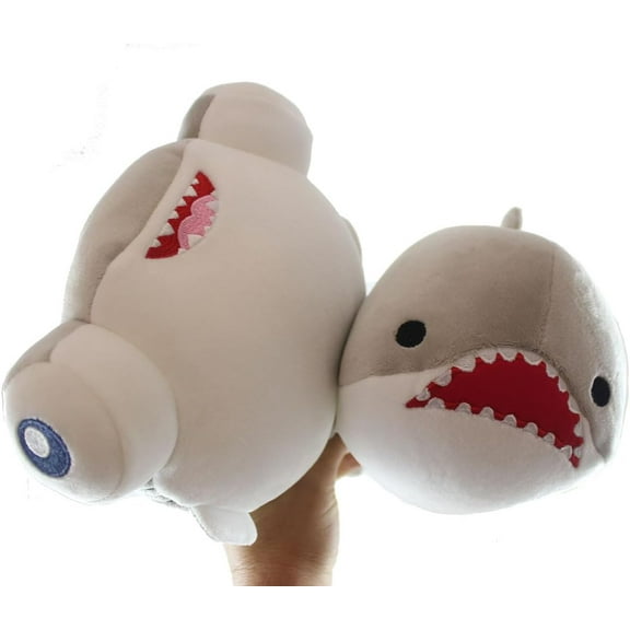 Set of 2 Plush Sharks - Great White and Hammerhead Shark with Googly Eyes Stuffed Animal Toy - Soft Squishy Sea Aquatic Animal Stuffie