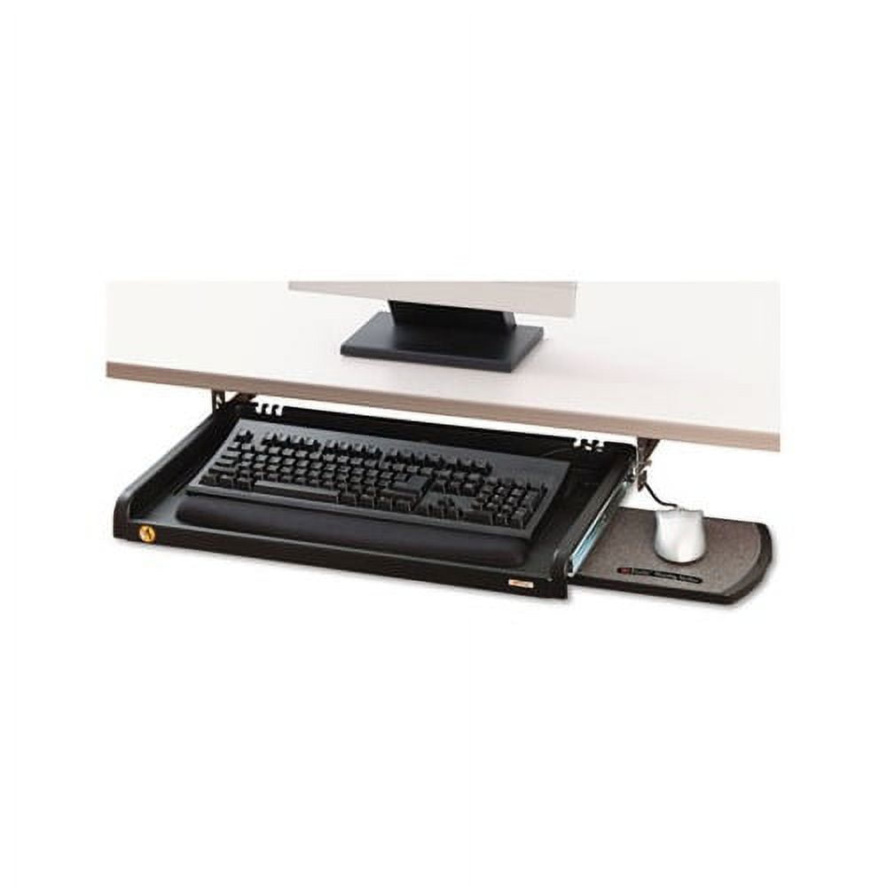 3M™ Underdesk Adjustable Keyboard Drawer With Wrist Rest, Black