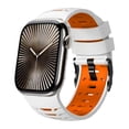 thumbnail image 2 of Sport Band for Apple Watch Ultra 2 49mm 46mm 45mm 44mm 42mm Breathable Rubber Strap for IWatch SE 1 2 Series 4 5 6 7 8 9 10 for Men Women, 2 of 5