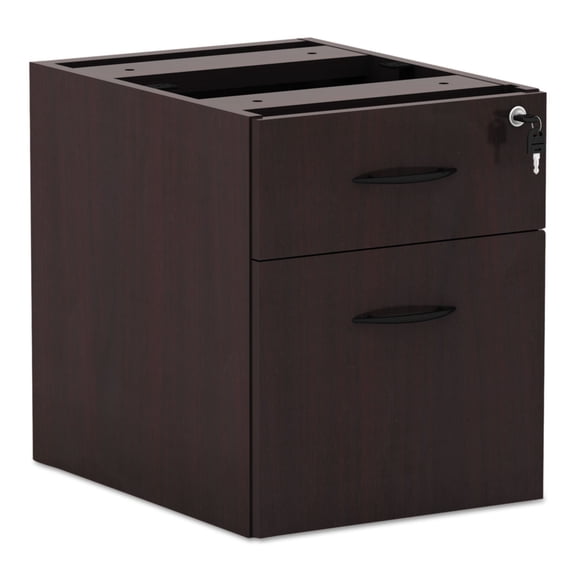 Alera 2 Drawers Vertical Lockable Filing Cabinet, Mahogany