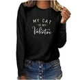 thumbnail image 1 of ICHUANYI Clearance Women's Printed Casual Loose Is My Valentine Long Sleeve T-shirt Tops ICHUANYI "ICHUANYI", 1 of 3