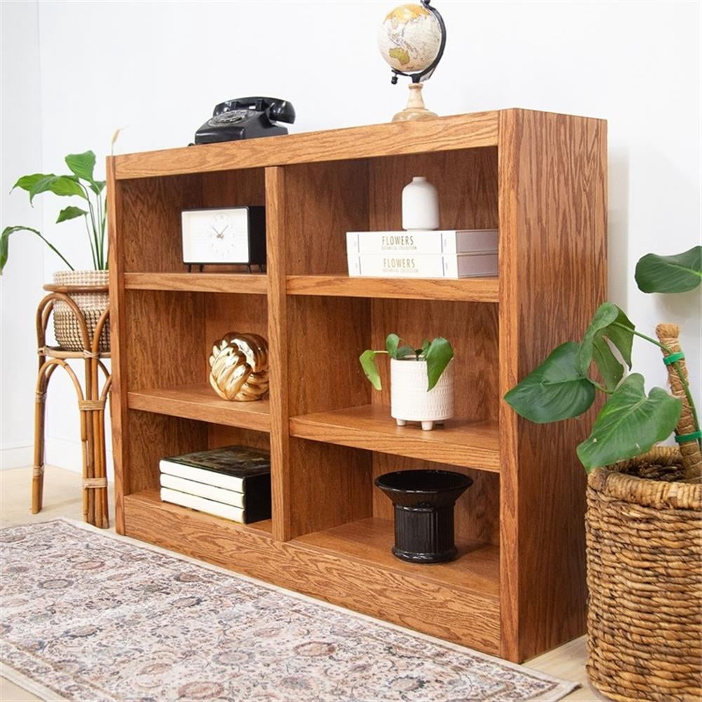 Maklaine Book Shelf - Wood Bookcase Furniture 48 x 36" - Oak