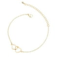 thumbnail image 1 of Collar sencillo de plata esterlina s925 con baño de vacío de oro rosa y doble corazón con letras en forma de corazón, regalo para novias, 1 of 6