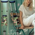 thumbnail image 2 of COEQINE Hummingbird Crutch Case Floral Underarm Crutches Attachment Hanging Pouch Large Capacity Crutch Storage Bag Mobility Cane Pouch for Adults, Seniors, Kids, 2 of 7