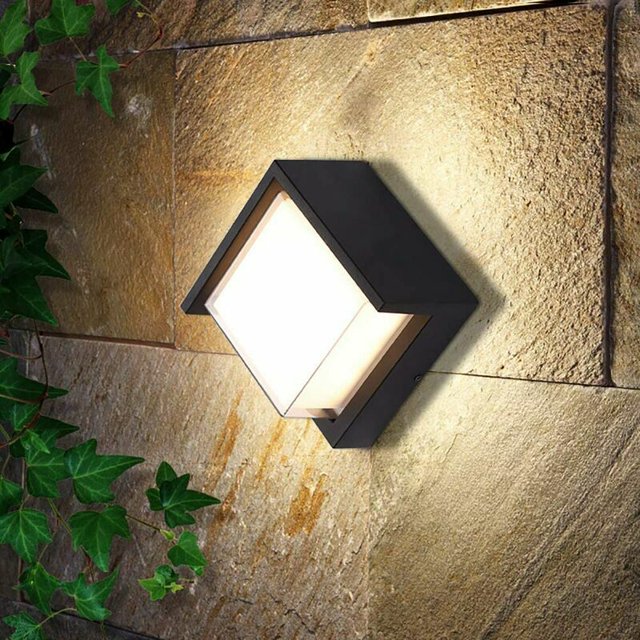 Luz de pared exterior moderna LED 5W a prueba de agua IP65 Antracita Aluminio Iluminación Decoración Luz para patio Jardín Terraza Cerca de la pared Camino Patio Villa Corredor Blanco cálido ACTIVE Biensenido a ACTIVE
