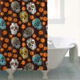 thumbnail image 4 of Brown Skull Marigold Pattern Shower Curtain 84"x72" ,Bathroom Decorative Shower Curtains Set with 12 Hooks,Modern Waterproof Washable Shower Curtain, 4 of 6
