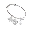 thumbnail image 2 of Delight Jewelry Silvertone Small Gelato Script Initial - T - Silvertone Let Things Go Tree Charm Bangle Bracelet, 2 of 4