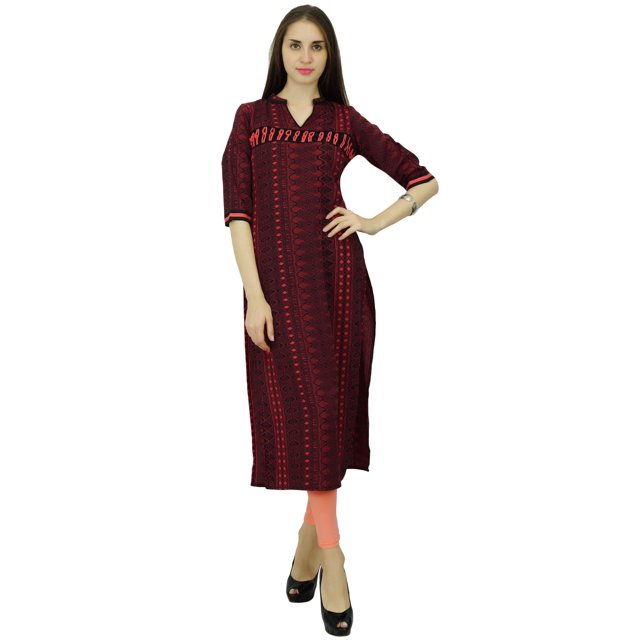 Phagun Kurta en Rayonne Abstraite Bollywood Designer Robe Ethnique Tunique Kurti
