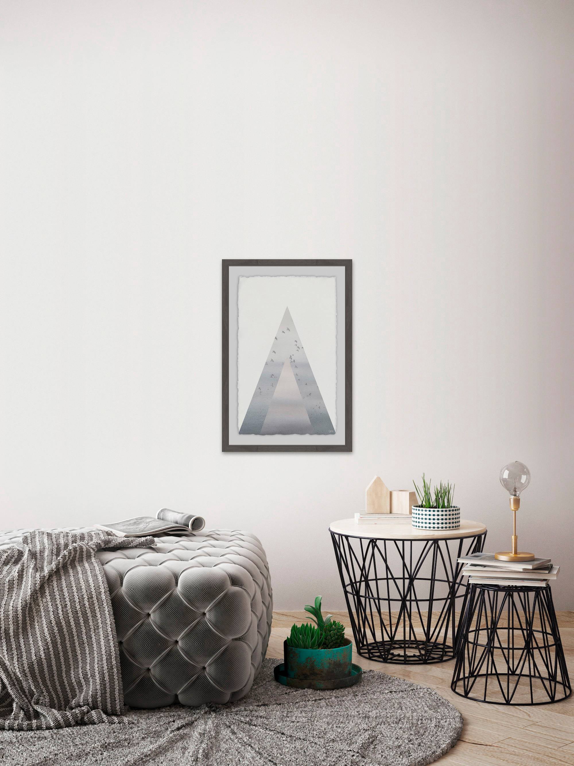 Triangle of Birds Framed Painting Print
