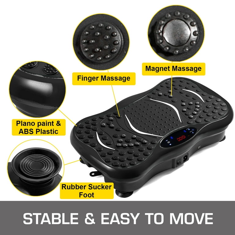 Free Shipping VEVOR Vibration Plate Exercise Machine Whole Body Exercise Vibration Fitness Platform 350 Lbs. LCD 3 Levels Massage Remote Bluetooth USB Music Fitness Vibration Machine Walmart