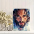 thumbnail image 2 of Qisvanset 12x16 Inch Blue Eye Jesus Canvas Wall Art, Religious Portrait Art Household Interior Wall Decor, 2 of 8