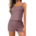 thumbnail image 1 of Mialoley Femmes 2 Pièces Ensemble de Pyjama Ensemble Cami Sans Manches Shorts Décontractés Ensembles de Vêtements de Nuit, 1 of 9