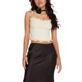 thumbnail image 1 of FOCUSNORM Women Crop Vest Tops Sleeveless Off Shoulder Ruffled Bandage Casual Party Street Spring Summer Short Shirt, 1 of 6